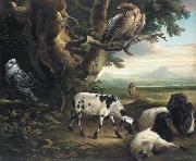 Philip Reinagle Birds of Prey, Goats and a Wolf, in a Landscape oil painting on canvas